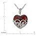 Amazon Collection Sterling Silver Marcasite and Gemstone -Colored Glass Heart Pendant Necklace, 18