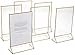 Gold Acrylic Frame Picture Table Holder | Ideal for Double Sided Sign, Clear Photo Holders, Menu Set, Art Display, Wedding Number Stand Decor, Set of 6 5 inches x 7 inches Holders
