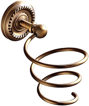AUSWIND Solid Brass Hair Dryer Holder Antique Brownze Wall Mounted Hemp Flowers Carved Bathroom Accessories Bathroom Shelves Rack