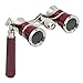 OPO Opera Theater Horse Racing Glasses Binocular Telescope with Handle (Red with Silver Trim) 3X25