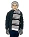 Boys 3 Piece Gray-Black Hat, Scarf & Gloves Set Winter Accessories