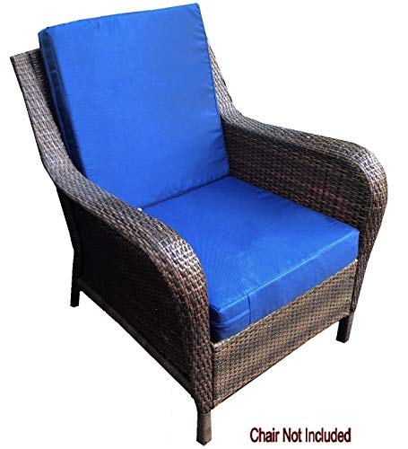 QQbed 2 Pack Outdoor Patio Deep Seat Memory Foam (Seat and Back) Cushion Set with Waterproof Internal Cover - Size 24"X22"X4", Navy Blue - Thumbnail 3