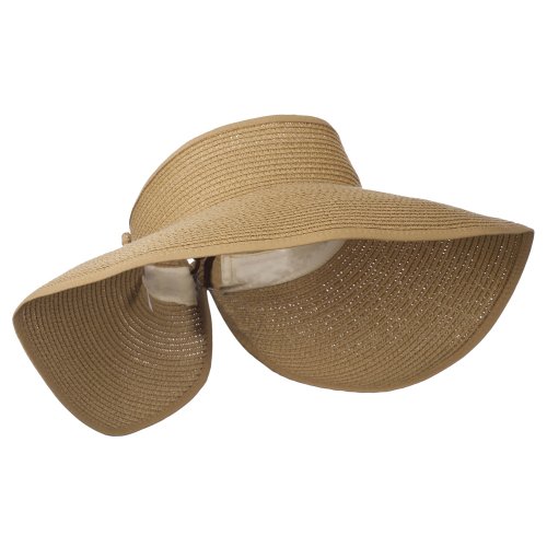 UPF 50+ Bow Closure Roll Up Visor - Light Brown OSFM