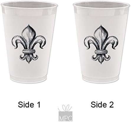 Fleu De Lis Fleur De Lis Frost Flex Plastic Cups - Black Fleur De Lis