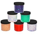 Slime Storage Jars 12oz (6 Pack) - Clear Containers for All Your Glue Putty Making
