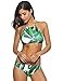 Ekouaer High Neck Halter Bikini Top Floral Swimsuits Two Piece Bathing Suits Triangle Bottoms for Women Teen Juniors XS-XXL