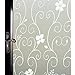 DUOFIRE Window Film Privacy Window Film Frosted Glass Film Static Cling Glass Film No Glue Anti-UV Window Sticker for Bathroom Bedroom Living Room (White Flower-DP014W, 23.6in. x 78.7in.)