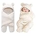 Baby Swaddle Blanket, Baby Registry Search Essential Gift, Hooded Cotton Plush Newborn Receiving Blanket, Cute Bear Sleeping Bag Sack for Baby Boys and Girls