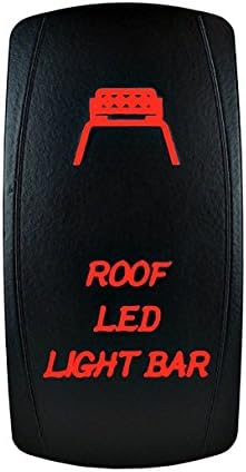 Bright Light Powersports Laser Backlit Red LED Light Rocker Switch ROOF LED LIGHT BAR On/Off 20A 12V