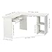 LANGRIA L-Shaped Computer Corner Desk, PC Latop Study Table, Modern Home Office Workstation with Mute Sliding Keyboard Tray and 2-Bookshelf Table, White