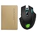 SROCKER C10s 2.4GHz Wireless Silent Click Gaming Mouse/Mice Soundless Mouse with Nano USB Receiver, 3 Adjustable DPI, 6 Buttons and Four-color Luminous LED for PC and Mac(Black)