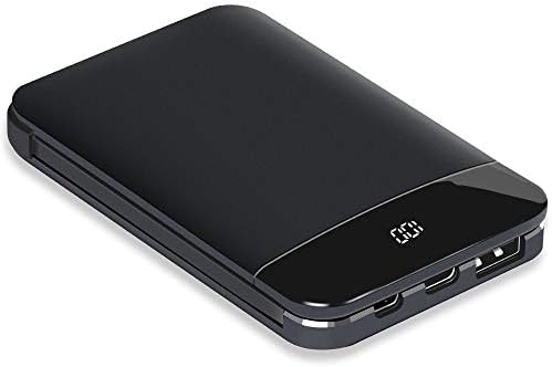 Power Bank 9000mAh Ultra Slim Quick Charge Portable Phone Charger Power Bank External Battery Charger with LCD Display Built in Cables for Android, iPhone, Samsung and More