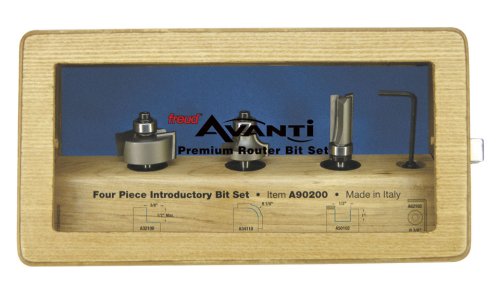 Freud A90200 Avanti 4 Piece Introductory Router Bit Set 1/4 inch Shank