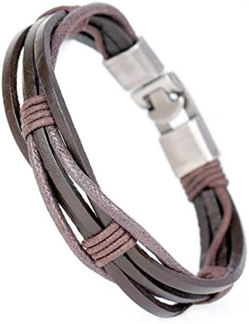 ookmngft Men's Leather Bracelet Novelty Weave Leather Sporty Bandage Friendship Men's Charm Bracelets Jewelry