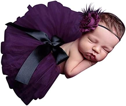 Memory Wear Baby Handmade Tutu Skirt Flower Headband Set Photography Prop Outfit