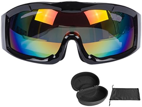 Snow Goggles Adult Anti-Fog Wide Angle Multicolor UV400 Snowboarding Ski Goggle for Men and Women-1PCS Ski Goggle&amp; 1 PCS Ski Goggle Case (Black)