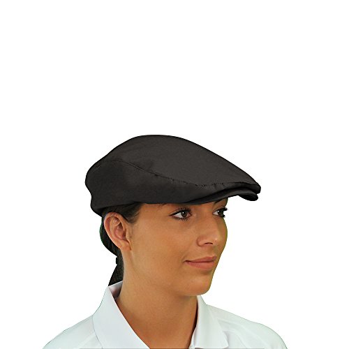 Flat Newsboy Traditional Golf Cap: 'Par 3' - Mens - Solid - Black - Microfiber