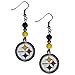 Siskiyou Sports NFL Womens Pittsburgh Steelers Fan Bead Dangle Earrings One Size Team Color, black