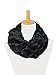 Infinity Scarf, Ruglush Faux Fur Scarf for Women, Super Soft, Stretchy and Lightweight Winter Shawl Neck Warmer, With Silk Ribbon, Black