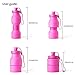 Asrisuk Sports Collapsible Water Bottle 27 oz, Folding BPA Free Silicone Water Bottle 800ml FDA Approved for Traveling, Camping, Hiking, Walking, Running (Pink)
