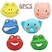 Squeaky Dog Toys, 6 Pack Soft Rubber Puppy Teeth Toy Funny Animal Sets Pet Interactive Fetch Play for Small Dogs Best Gifts, Latex Chew Pet Ball Toys for Aggressive Chewers, with Funny Animal Face