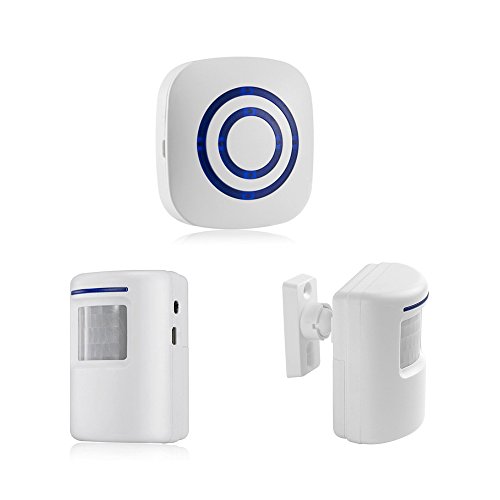 Wireless Home Security Driveway Alarm System with 2 Infrared Motion Sensor Detector and 1 Plug-in Receiver