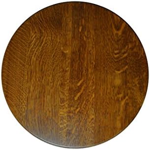 Wood Lazy Susan Turntable – Solid Wooden Spinning Kitchen Table Organizer – Scratch Resistant Felt Bottom – 360 Degree Smooth Rotation Swivel (16" Diameter, Quarter Sawn Oak Wood, Michaels Stain)