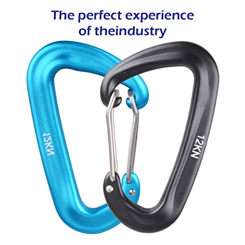 Azarxis karabiner Schnellverschluss mit 1200kg Belastbarkeit, Rostfrei und Ultraleicht, Karabinerhaken Schlüsselanhänger aus Aluminium für Hängematte, Camping, Angeln – Bild 5
