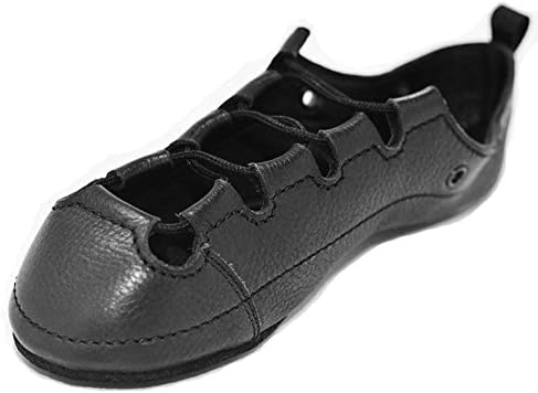 RYAN AND ODONNELL Girls Soft Gel Black Leather Irish Dance Pumps - with Free Drawstring Bag -