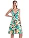TAM WARE Womens Casual Fit and Flare Floral Sleeveless Dress TWCWD054-GREEN-US S
