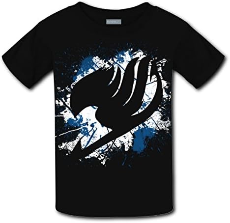 Fairy Art T-Shirt Unisex Kids Fashion Short Sleeve Tee T-Shirts (Black)