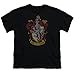 Harry Potter Gryffindor House Crest Youth T Shirt & Stickers (Large) Black