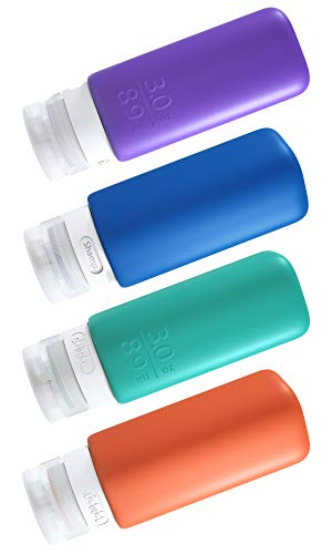 Leak Proof Refillable Silicone Travel Bottles - 3oz Travel Size Containers - Squeeze Bottle with TSA Bag - Thumbnail 2
