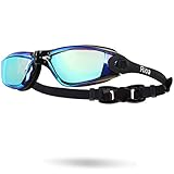 Rioa Swim Goggles, Swimming Goggles Anti Fog No Leaking UV Protection, Swim Goggles with Silicone Swim Cap, Earplugs, Nose Clips for Men Women Adult Youth Kids Child