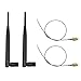 HIGHFINE 2 x 2.4GHz 6dBi Indoor Omni-Directional WiFi Antenna 802.11n/b/g RP-SMA Female Connector + 2 x 20cm/8" U.FL/IPEX to RP-SMA Pigtail Antenna WiFi Cable