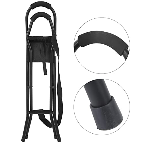 Walking Stick with Folding Seat - Portable Chair for Adults and Dual Use Stool for Men and Women