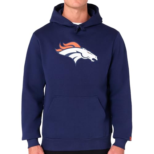 New Era Denver Broncos NFL Team Logo Hoody Blauw Trui met Capuchon - M