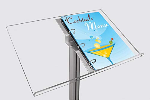 DISPLAY SALES - Free standing catalog or menu stand with binder rings | | Ideal for menus, catalogs, or as a presentation stand