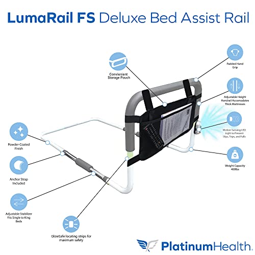 LumaRailFS Triple Safe Bed Assist Rail Support Bar Handle with LED
