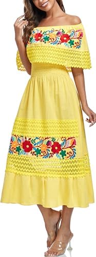 strapless mexican embroidered dress Mexican Maxi Strapless Dress - Zinia