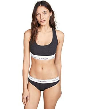 Women's Ribbed Knit Modern Cotton Bralette