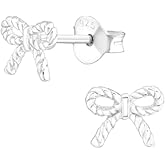 925 Sterling Silver Bow Tie Stud Earrings, Sold as a Pair