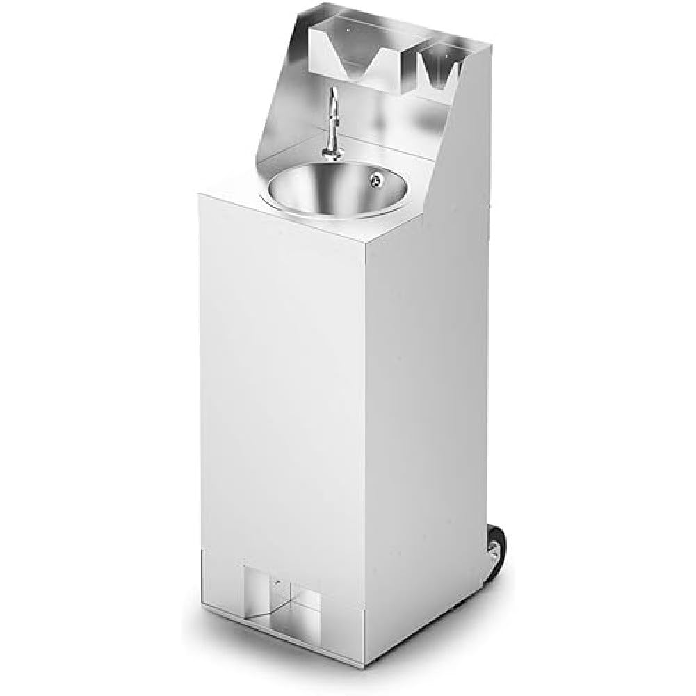 RANGEMESTER F63/501-IMC MobileHand Wash Station withSplashback, Soap &Paper Towel Holder, Stainless Steel
