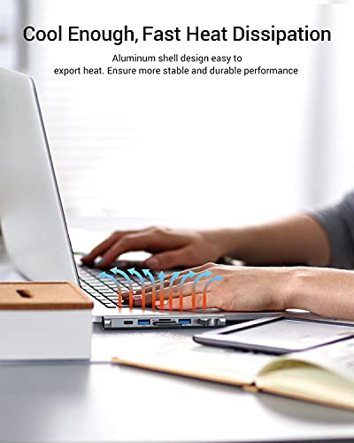 USB C Hub, LIKFAVOR USB C Dongle Adapter for MacBook Pro/Air, 7 in 2 Type-C Multiport Adapter with 4k HDMI Output, 3 USB 3.0, SD/TF Card Reader, Power Delivery 100W Thunderbolt 3 Ports