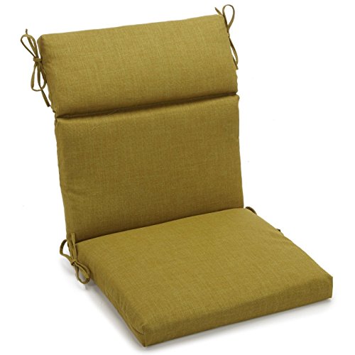 Blazing Needles Spun Polyester Solid Outdoor Squared Seat/Back Chair Cushion, 2…