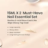 Beetles Gel Polish 2x15ML No Wipe Top Base Coat Set - Long Lasting Shine view 7