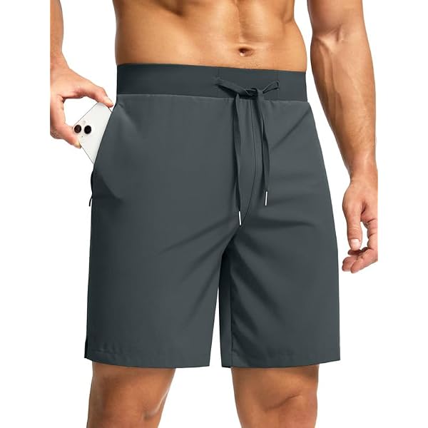 G Gradual Men's 7" Workout Running Shorts - 2 Pack Quick Dry Gym Shorts With Zip Pockets (Black & Gray) - View #10