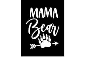 Mama Bear Arrow Paw Vinyl Decal | White | Made in USA by Foxtail Decals | for Car Windows, Tablets, Laptops, Water Bottles, etc. | 5.375 x 2.3 inch