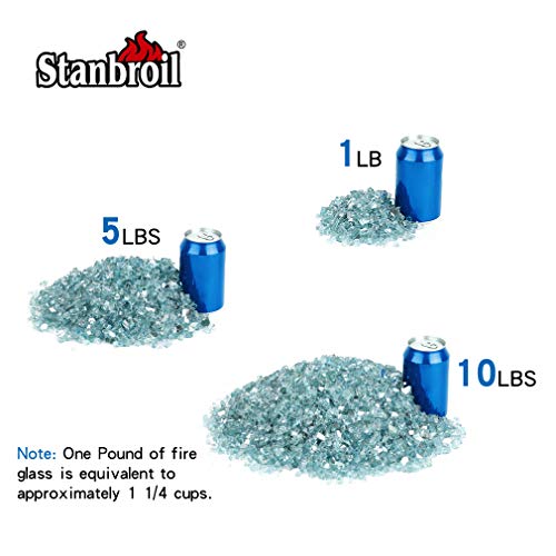 Stanbroil 10Pound Fire Glass 1/4 inch Reflective Tempered Fire Glass for Fireplace Fire Pit