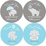 1.9 Inch Thank You Stickers Baby Shower Favors Boy